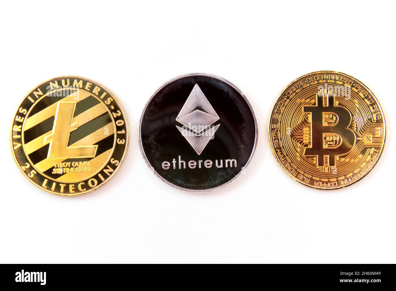 Bitcoin BTC coin digital crypto currency Stock Photo