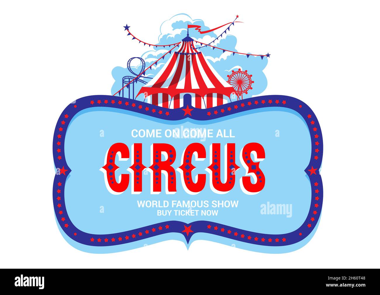 Circus frame with tent Stock Vector