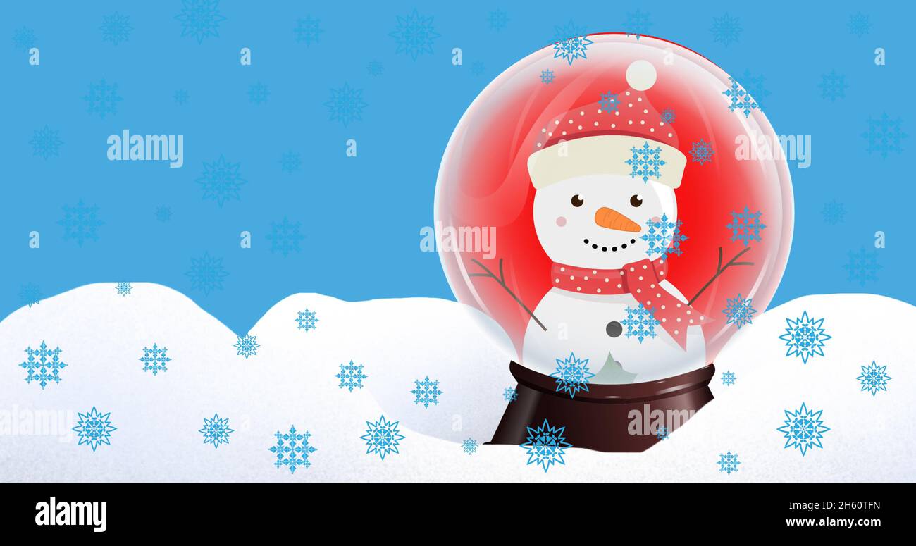 The Snowman Artificial Moon And Snowflakes Stock Photo - Download