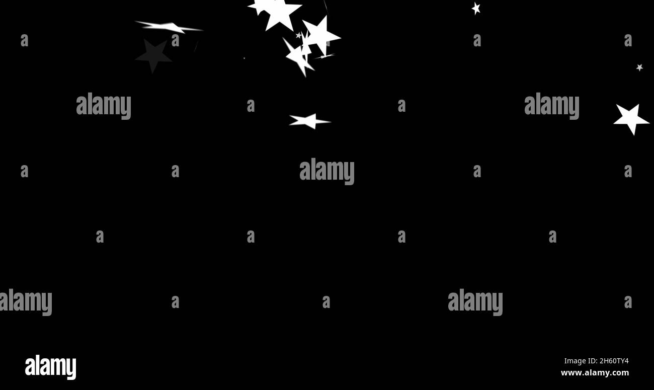Image of christmas stars falling over black background Stock Photo - Alamy