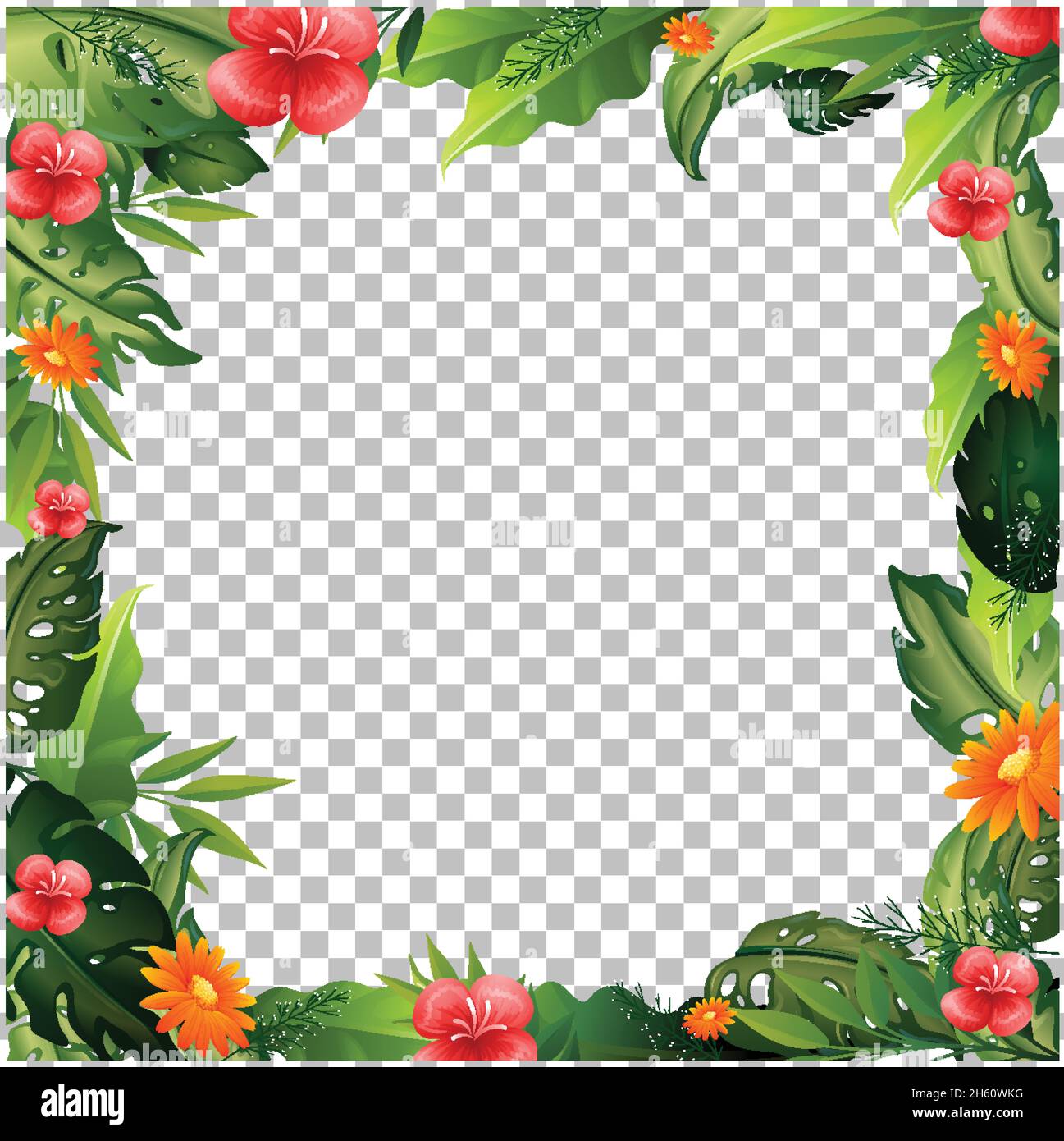 Nature plants frame transparent background illustration Stock Vector ...