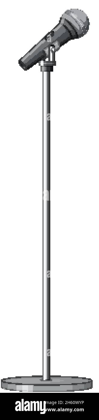 Microphone with stand on white background illustration Stock Vector ...