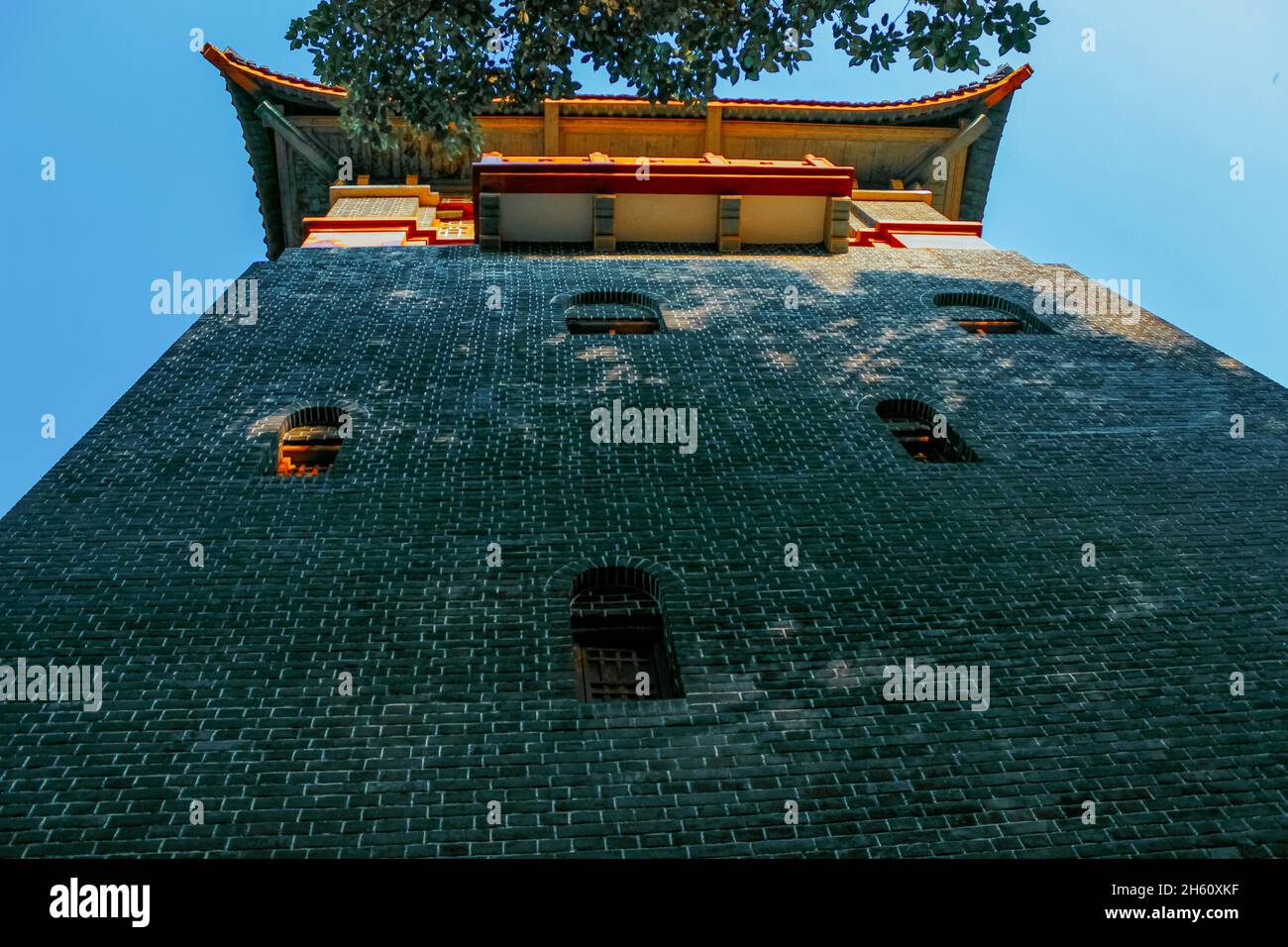 The Coles Memorial Clock Tower.It is the old building of the West China Medical Center of Sichuan University. It is one of Chengdu's landmarks. Stock Photo