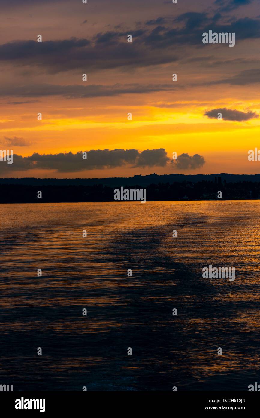 Beautiful view of the cloudy sunset sky over a sea Stock Photo - Alamy