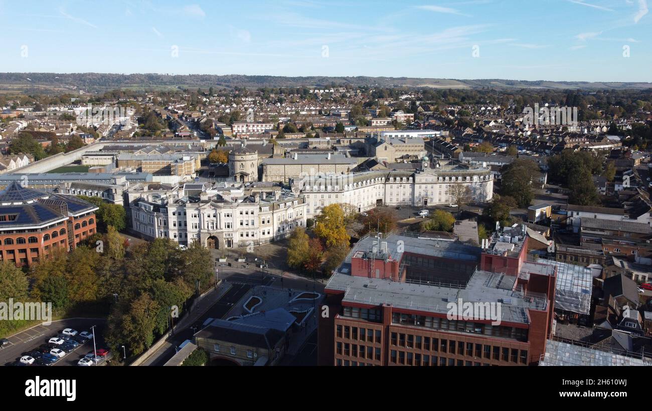 Maidstone Kent UK town centre drone view Stock Photo