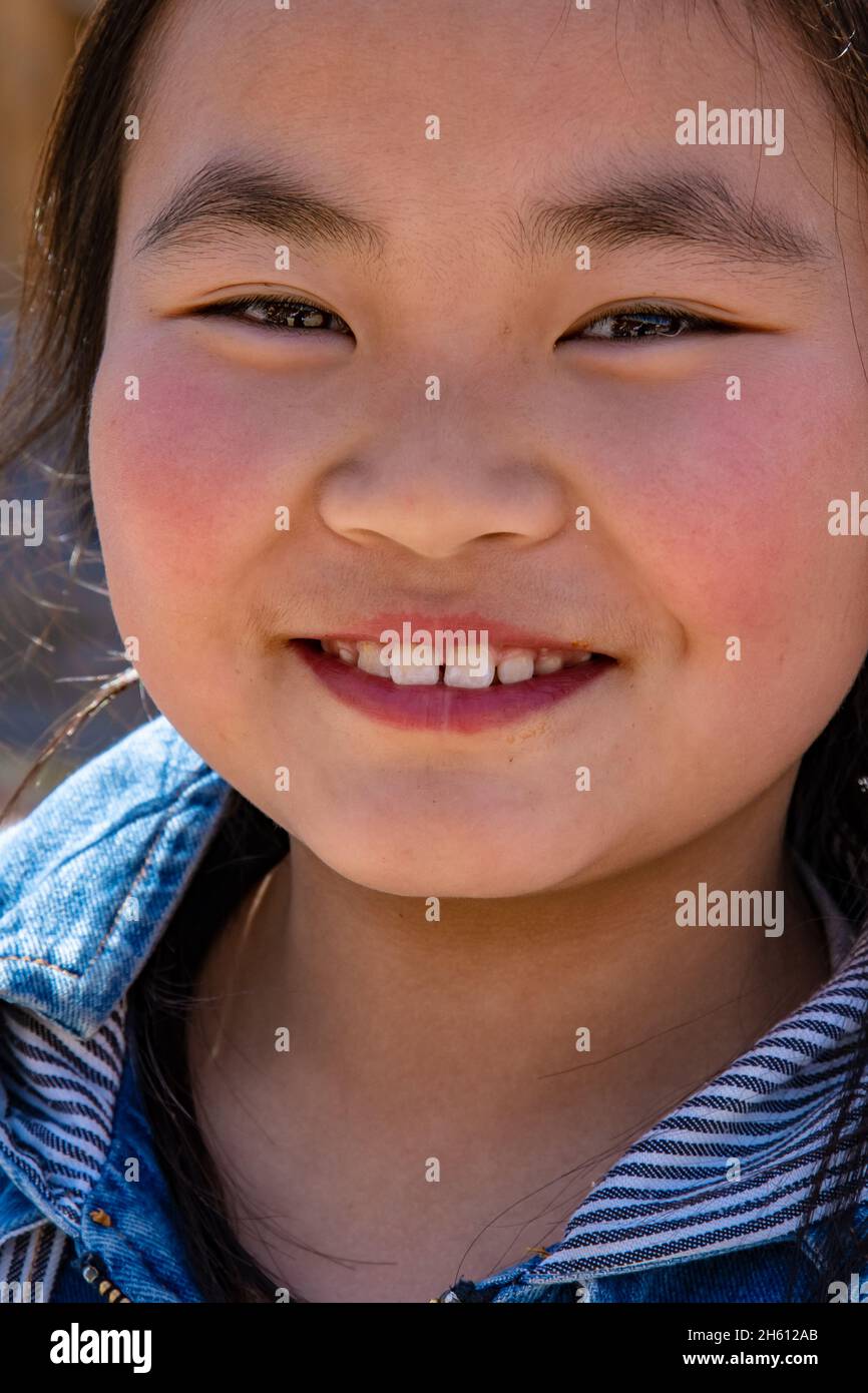 Young Chinese girl in Shaanxi Province, China Stock Photo