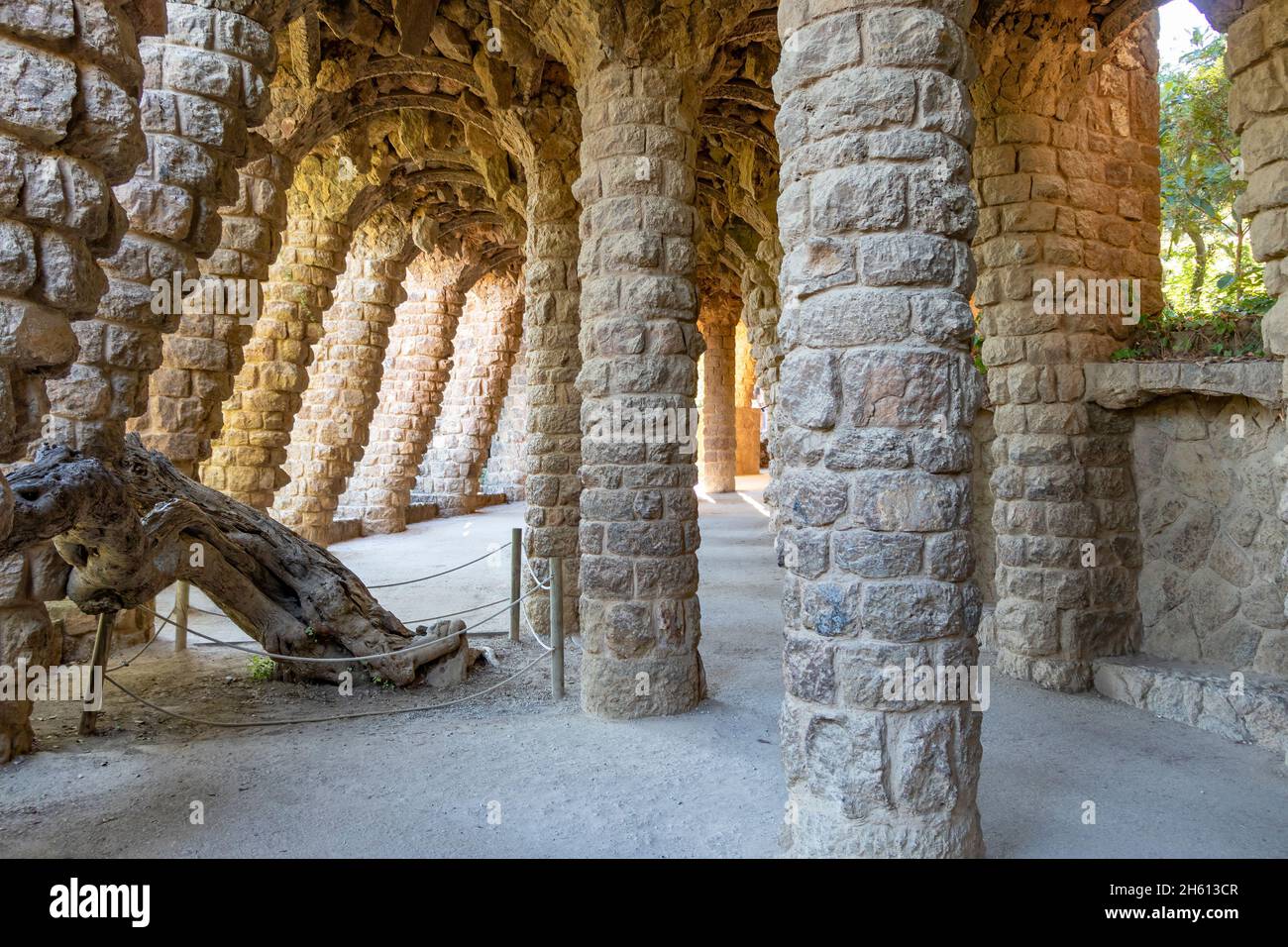 The famous Parc Güell designed by the architect Gaudí in the city of ...