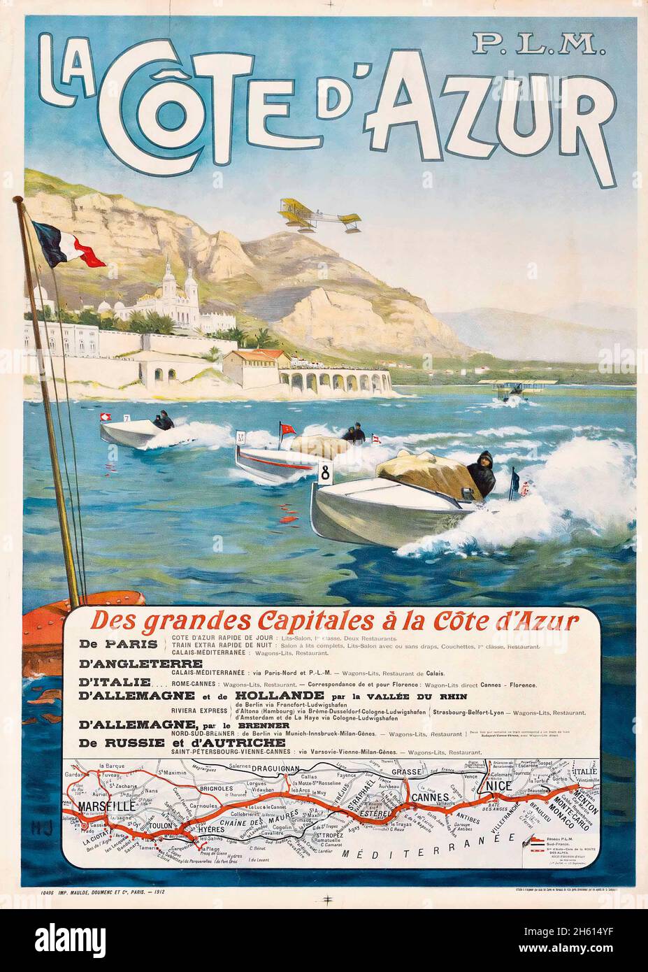 H. J. - LA COTE D'AZUR 1912 - Des Grandes Capitales a la Cote d'Azur. French Riviera. Stock Photo