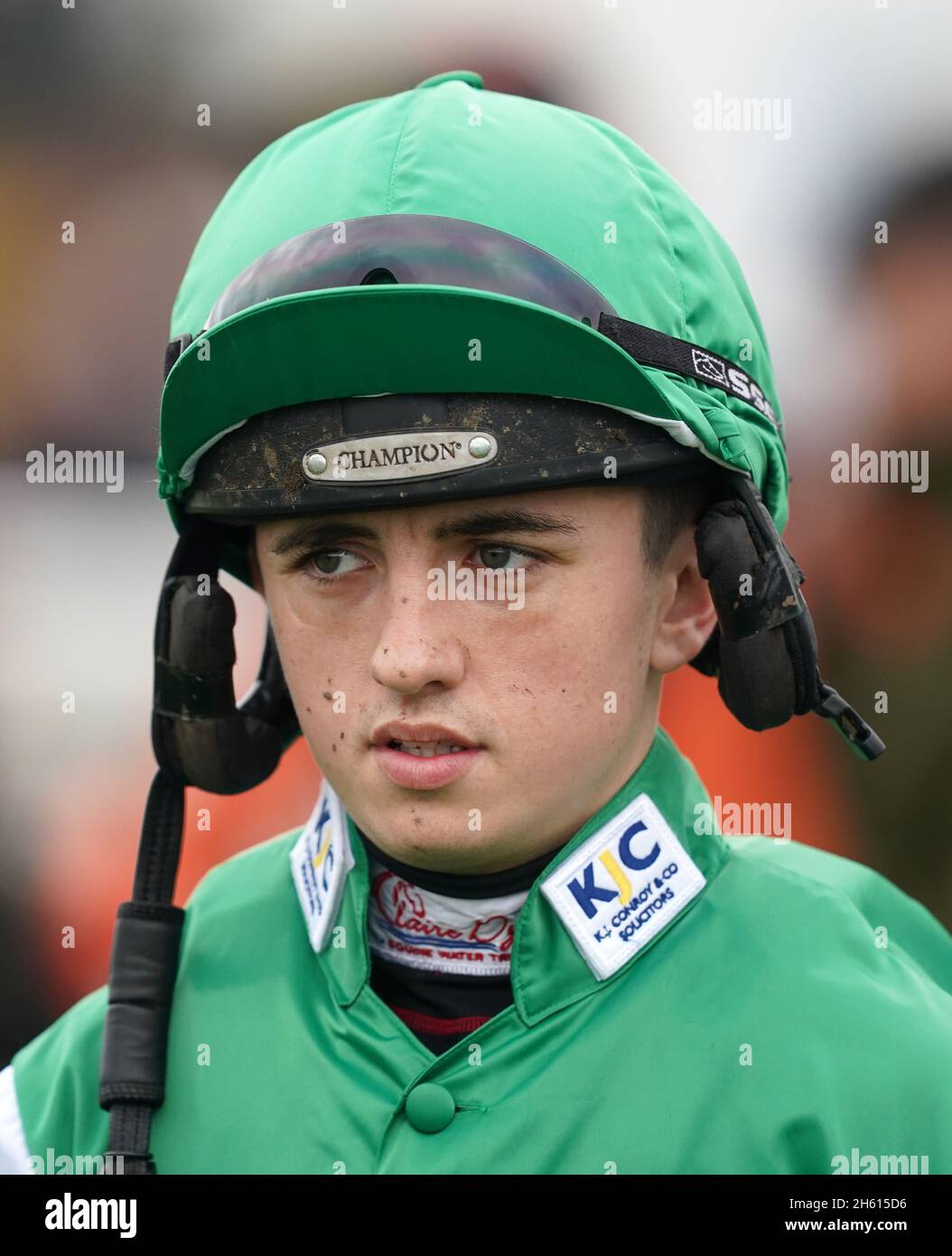 Jockey Charlie Hammond at Worcester racecourse. Picture date: Friday November 12, 2021. Stock Photo