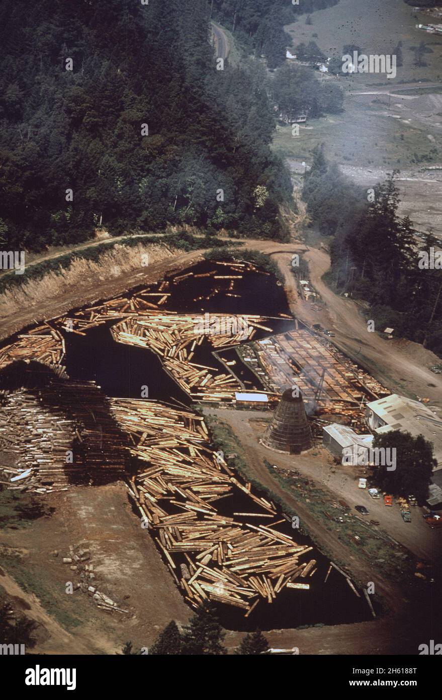 1970s America Lumbermill in California ca. 1972 Stock Photo Alamy