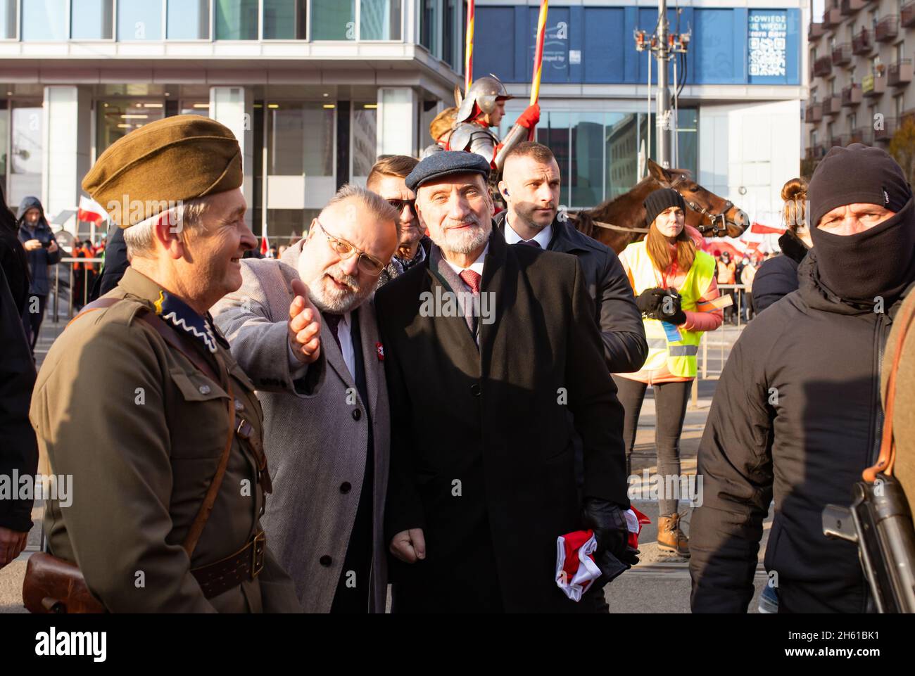 Warszawa, Poland - 11.11.2021: Antoni Macierewicz on the Independece March. National feast and Political conflict dividing the society. Stock Photo