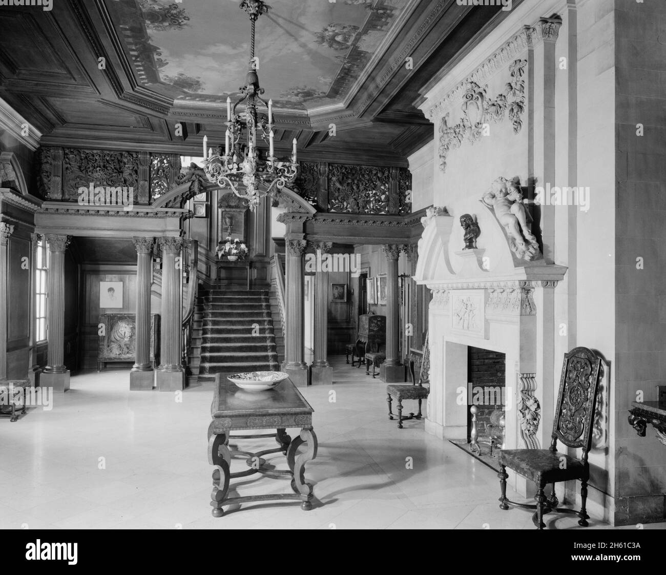 Interior of a luxury residence, Old Westbury Gardens, Old Westbury