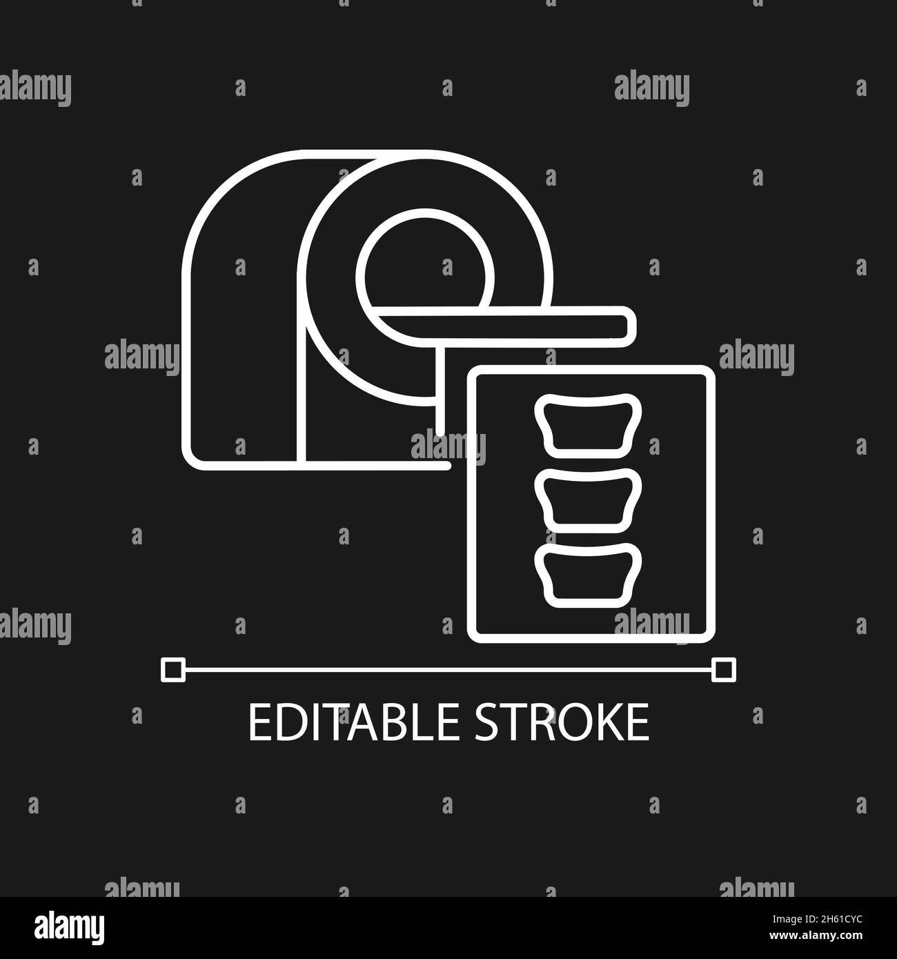 MRI scans white linear icon for dark theme Stock Vector Image & Art - Alamy