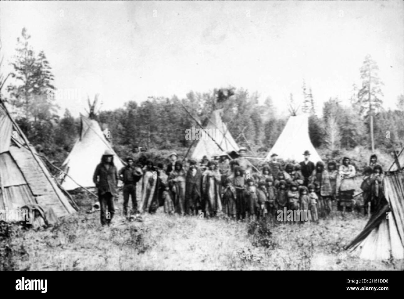 Kootenai group with tepees, circa 1900 Stock Photo
