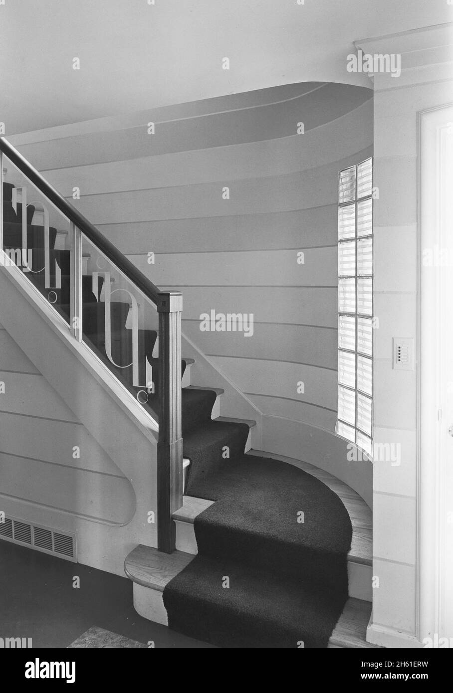 1930s Housing - Stairway inside a luxury residence on White Oak Rd ...