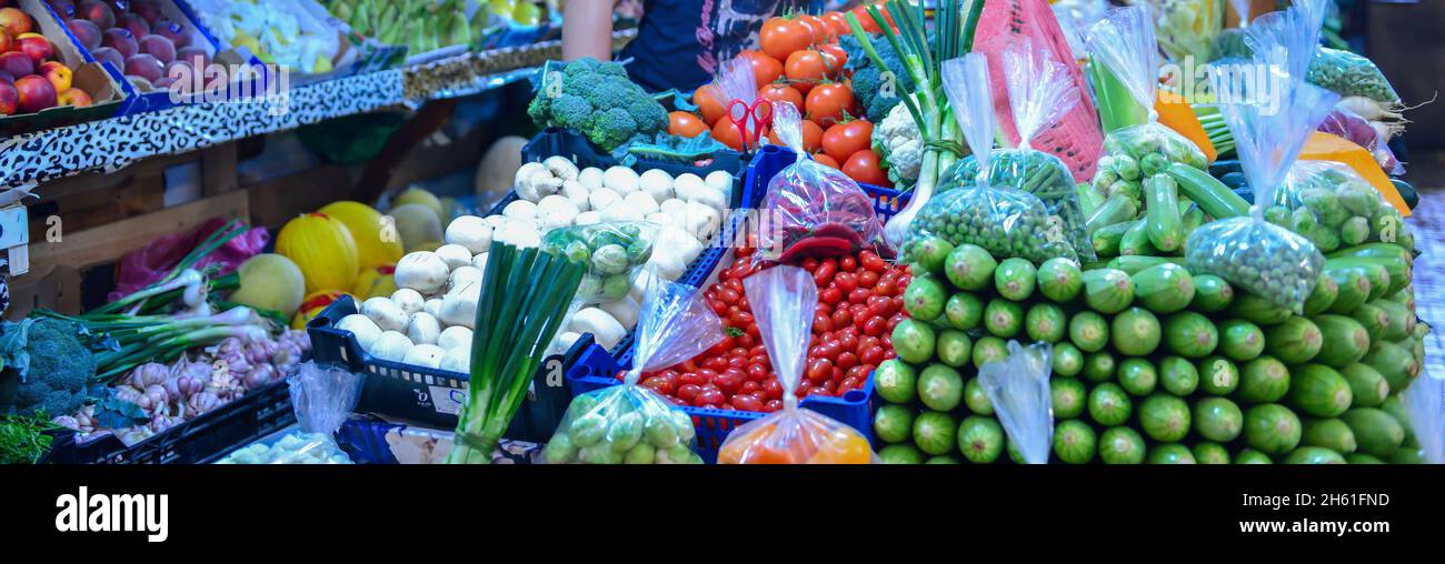 Moroccan Fresh Fruit and Vegetable Market Stock Photo Alamy
