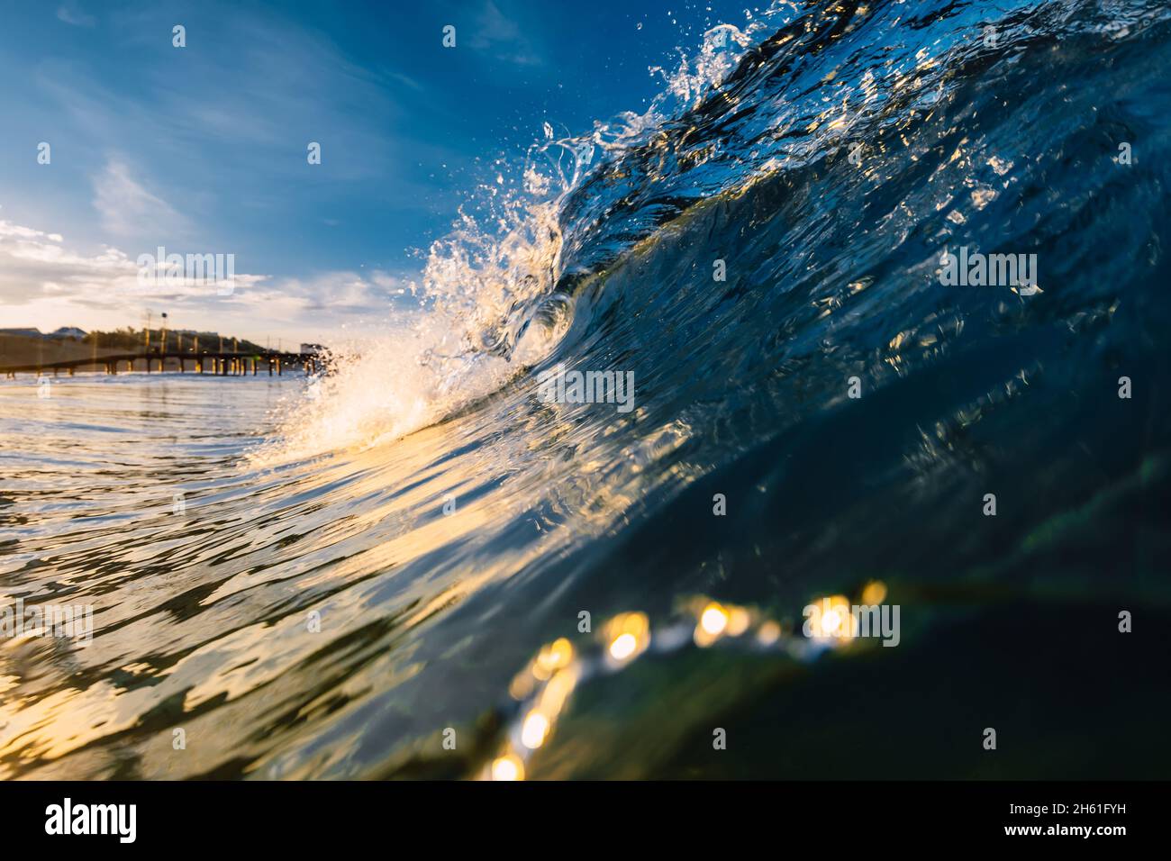 Glassy wave sunrise breaking hi-res stock photography and images - Alamy