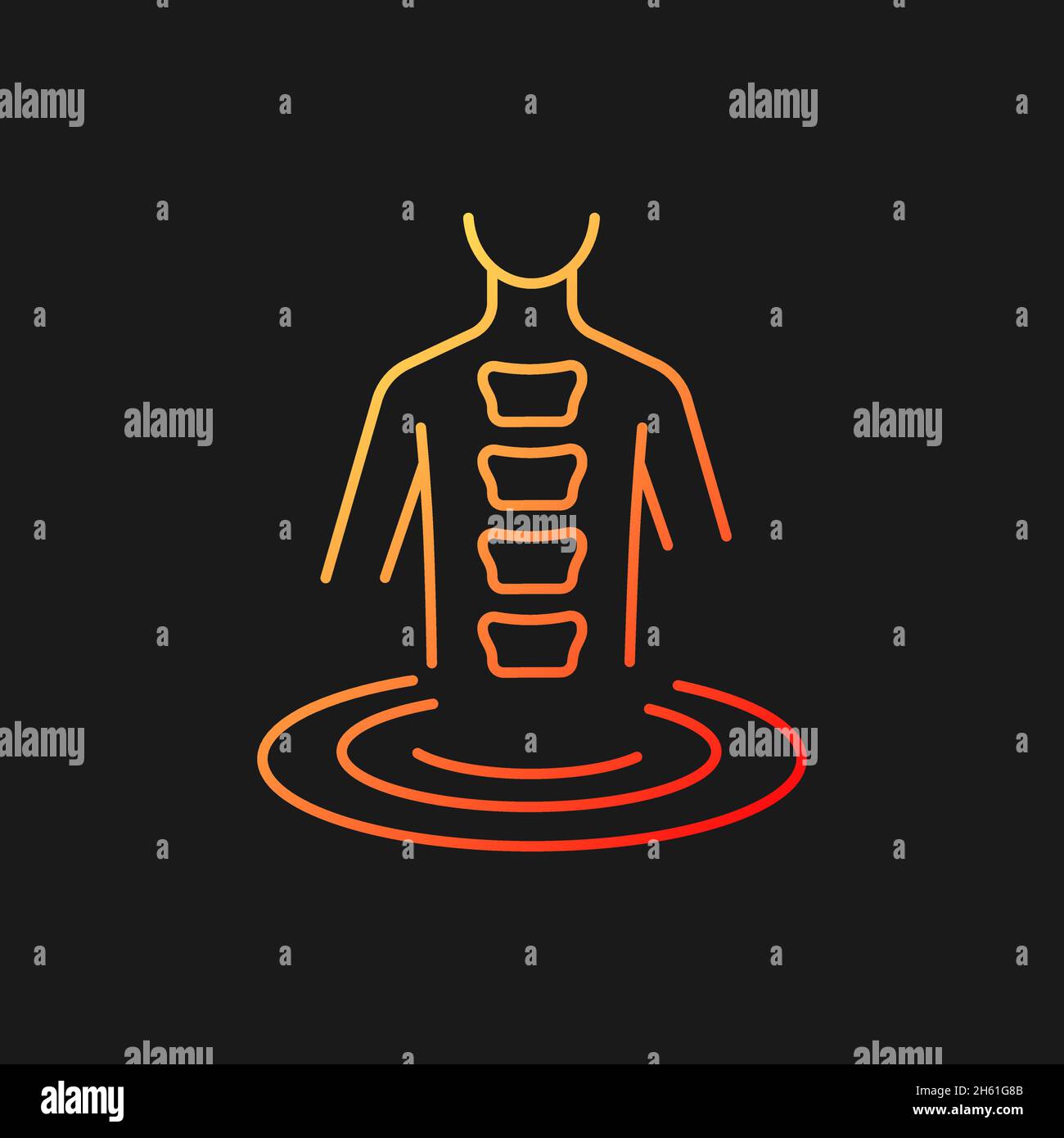 Swimming treatment gradient vector icon for dark theme Stock Vector