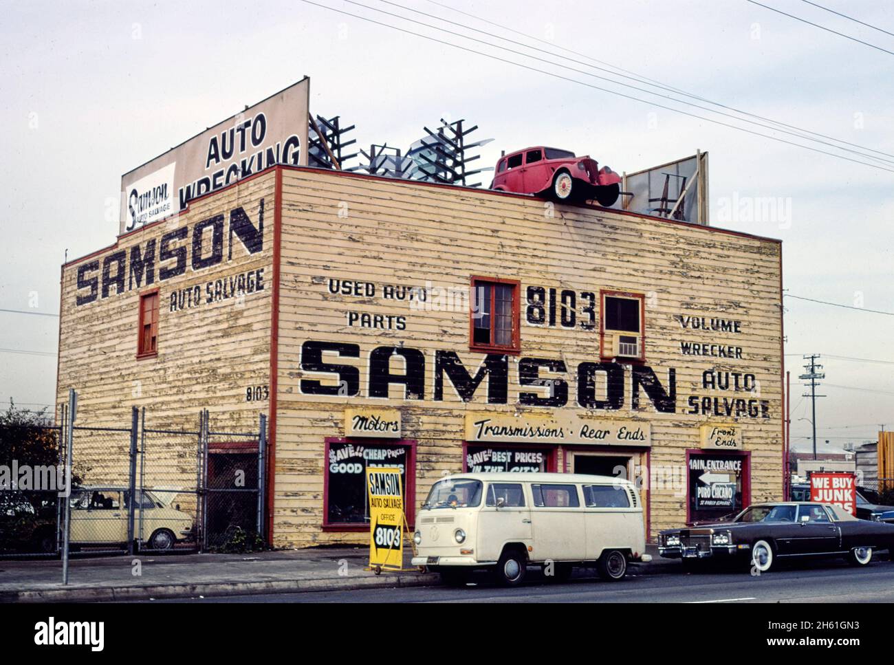 Samson Auto Salvage, 8103 S Alameda, Los Angeles, California; ca. 1977 Stock Photo