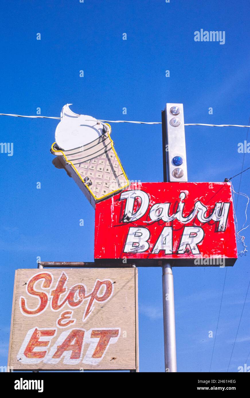 Dairy Bar ice cream sign, Route 64, Vian, Oklahoma; ca. 1979 Stock