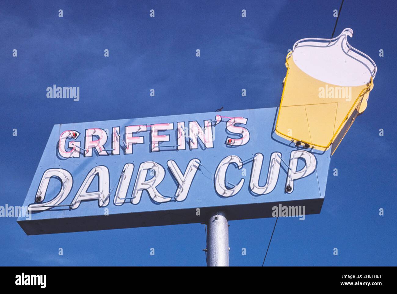 Griffin's Dairy Cup ice cream sign, Route 64, Sallisaw, Oklahoma; ca
