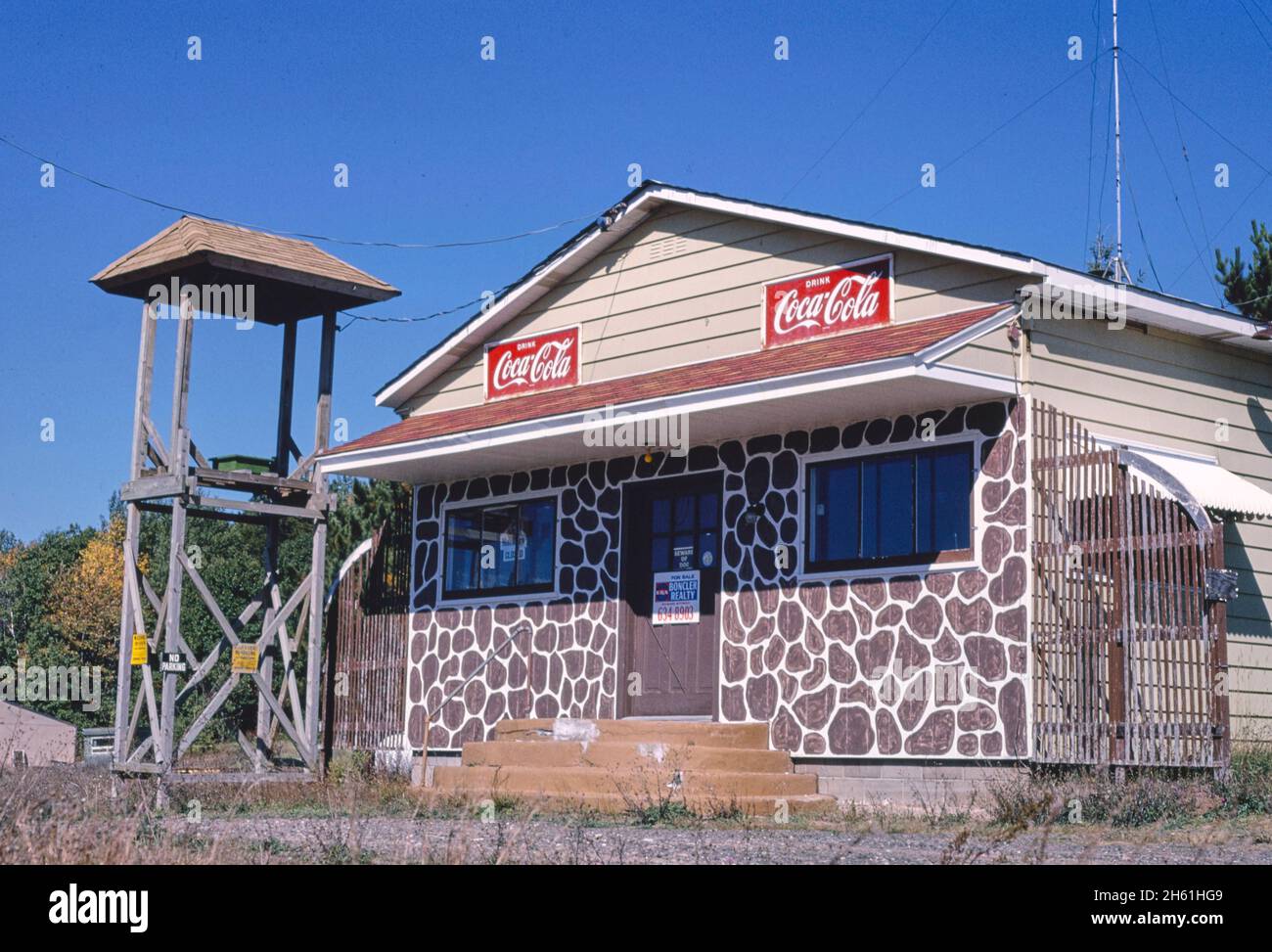 Big Foot Inn, angle 2, Route 63, Hayward, Wisconsin; ca., Hayward, Wisconsin; ca. 1988 Stock Photo