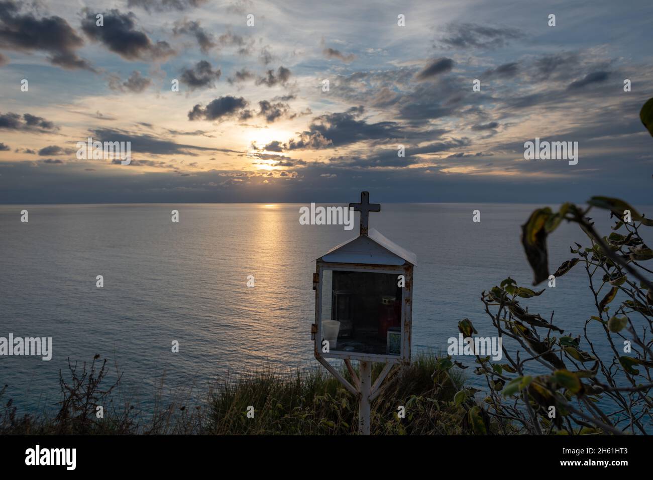A cloudy sunset over the sea. Stock Photo