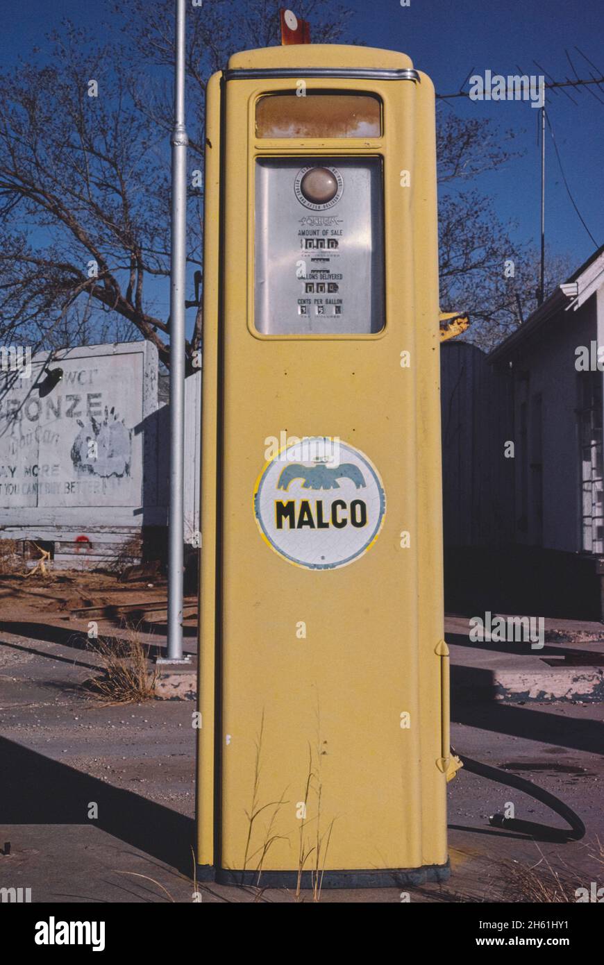 Malco gas pump, Rt 285, Carlsbad, New Mexico; ca. 1979 Stock Photo Alamy