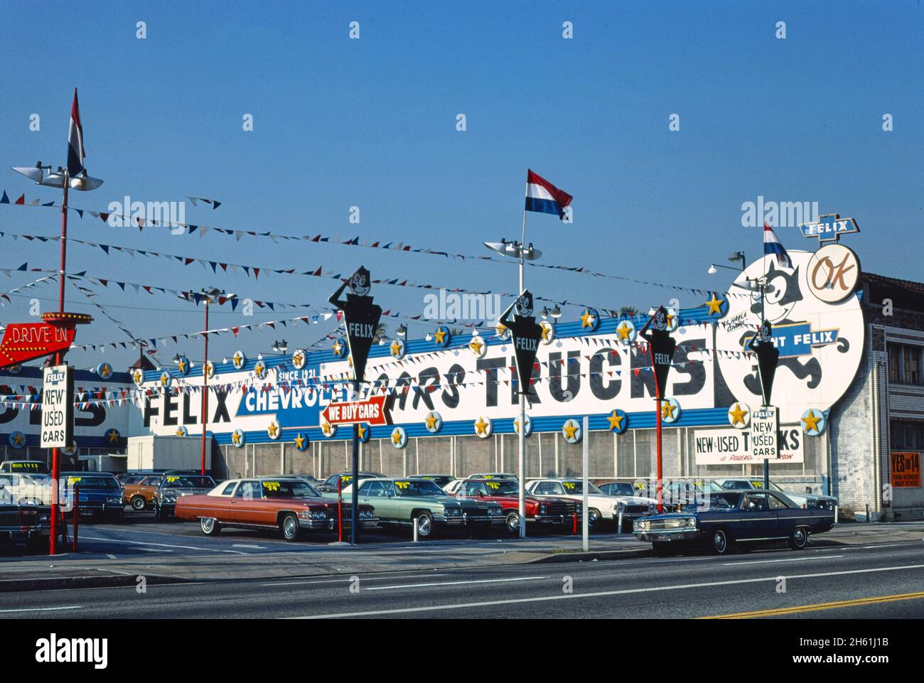 Giant Felix Used Cars, Los Angeles, California; ca. 1977 Stock Photo