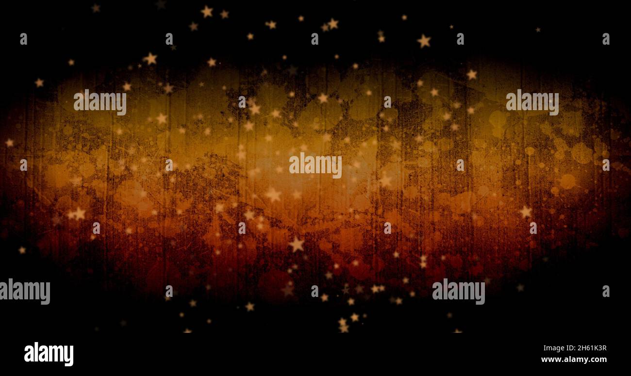 Image of stars falling over black and gold background Stock Photo - Alamy
