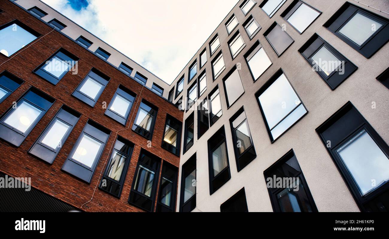 Empty office windows Stock Photo