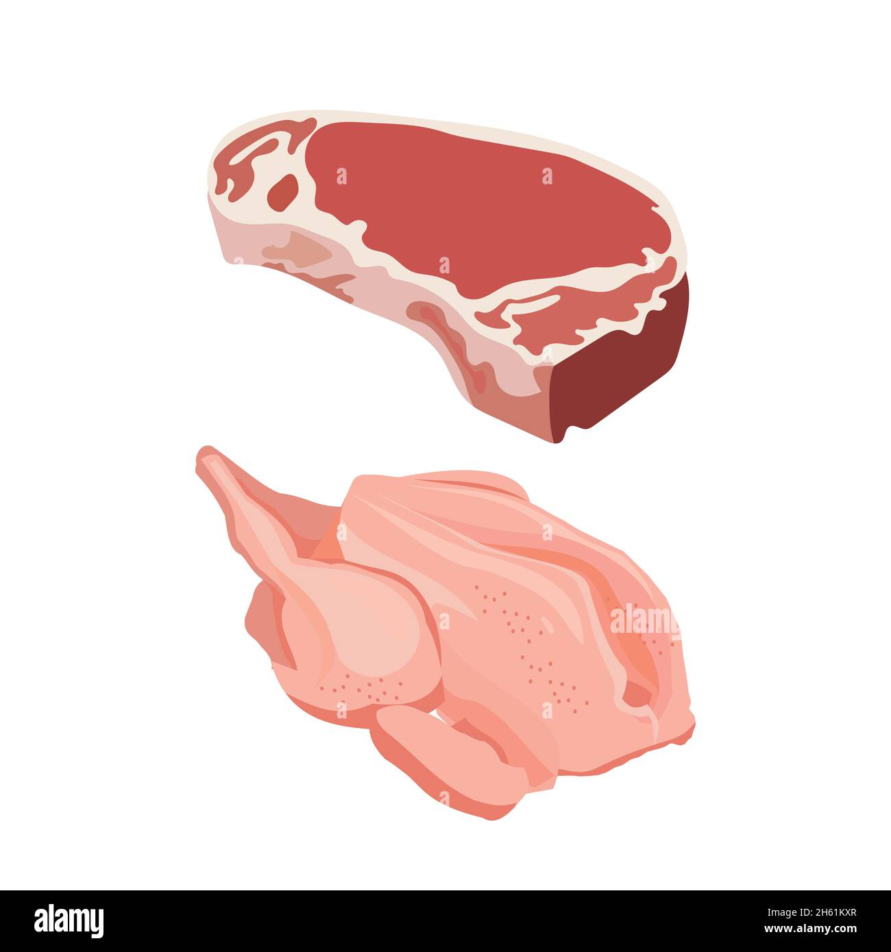 Beef and chicken meat design Stock Vector