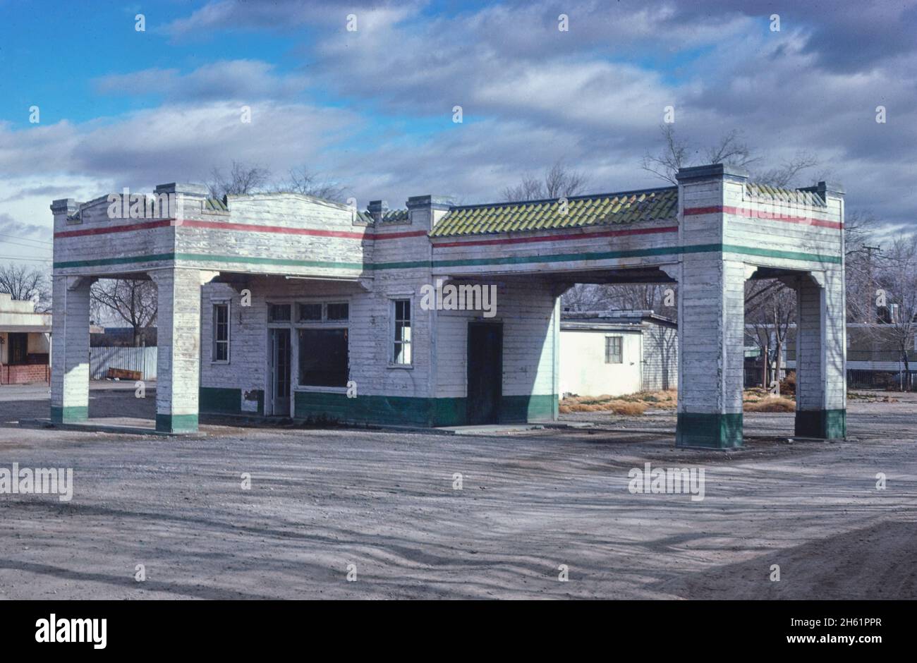Gas station, Fabens, Texas; ca. 1979 Stock Photo Alamy