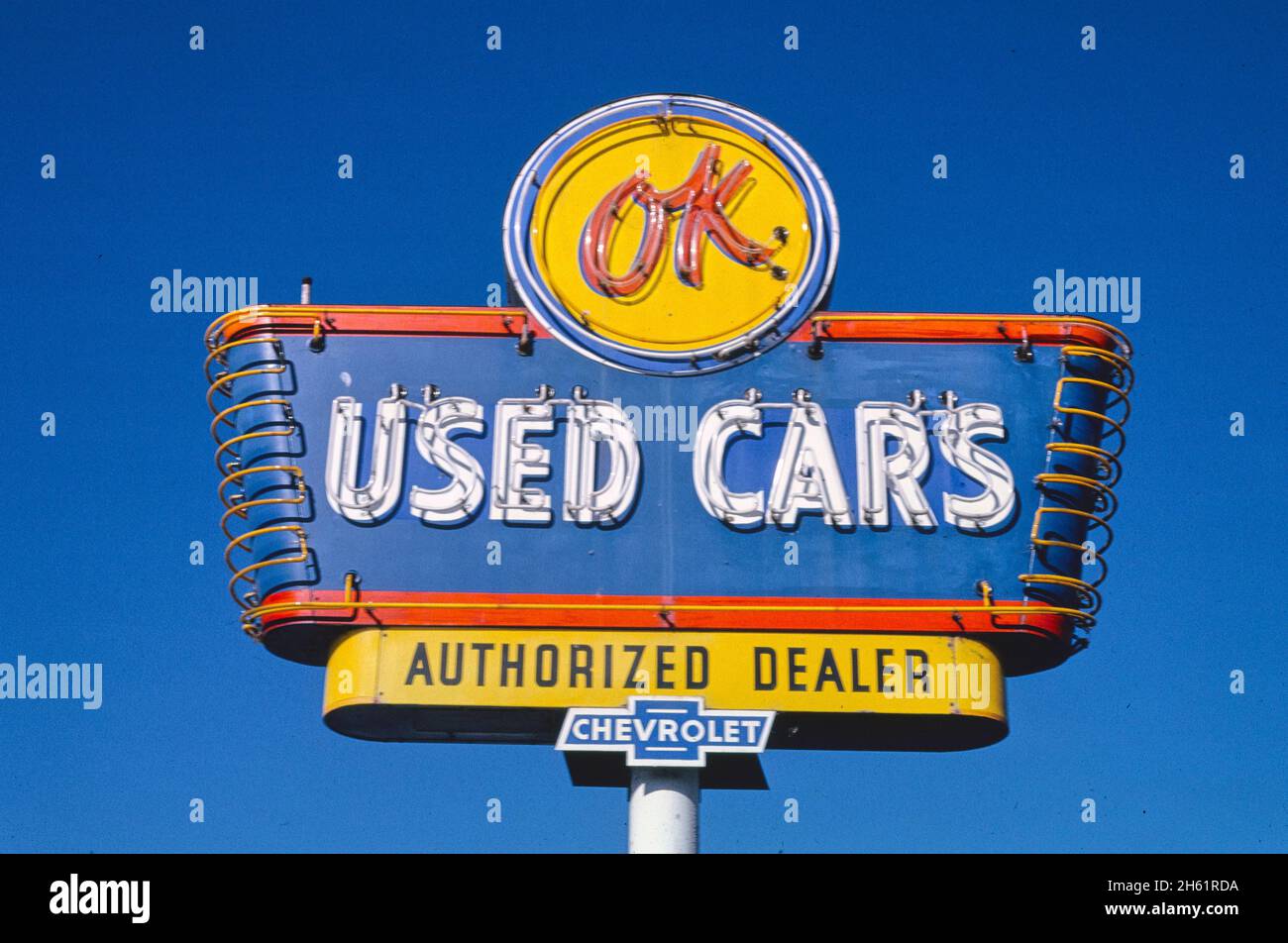 OK Used Car sign, Arcata, California; ca. 1991 Stock Photo Alamy