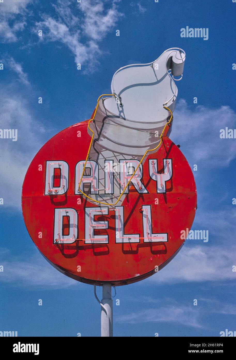 Dairy Dell ice cream sign, Rt30, Nampa, Idaho; ca. 1980 Stock Photo