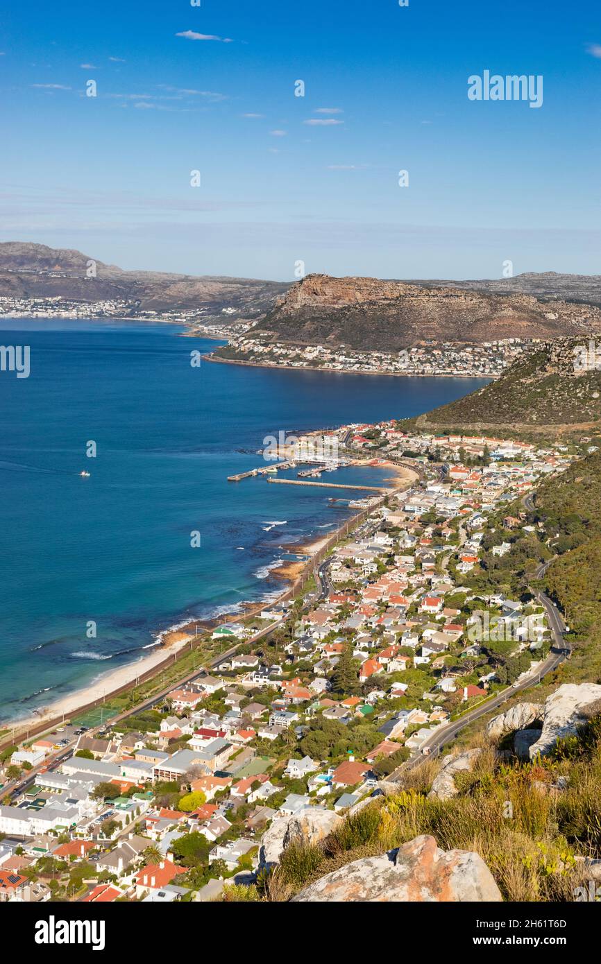 Elevated panoramic view of St James coastal retirement town in False