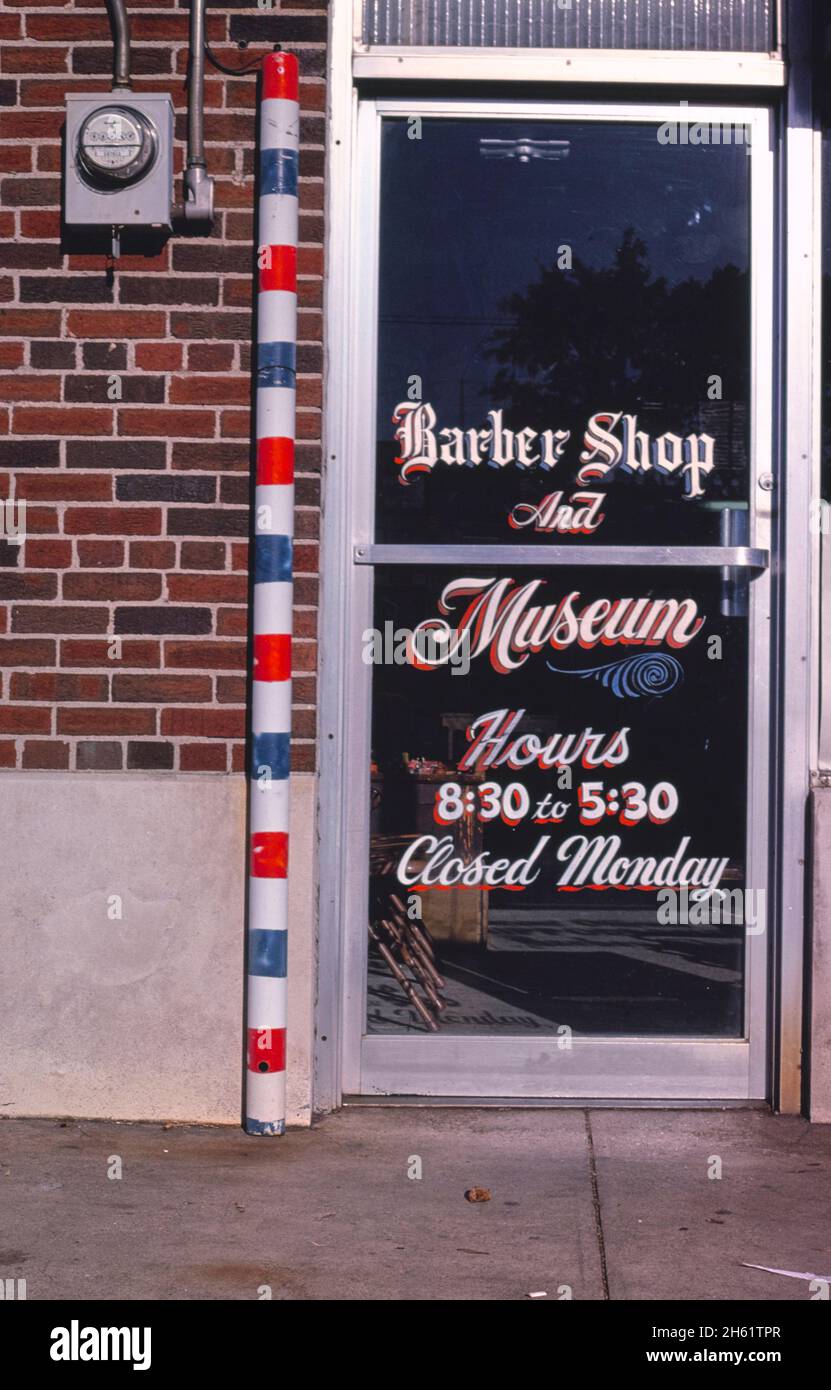 Hippodrome barber pole, 1st Avenue N, Birmingham, Alabama; ca. 1980 Stock Photo