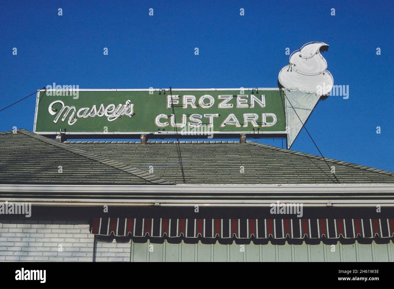 Massey's ice cream sign, Rt 11, Carlisle, Pennsylvania; ca. 1980 Stock Photo