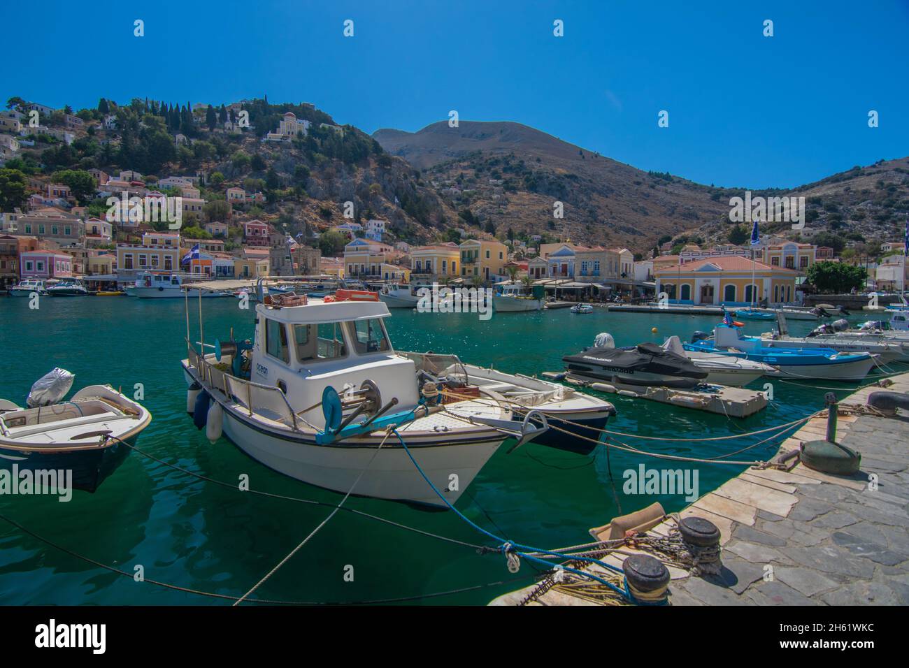 Symi Village on Symi Island, Greece Stock Photo