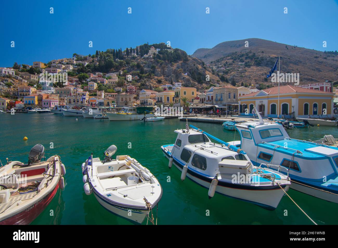 Symi Village on Symi Island, Greece Stock Photo