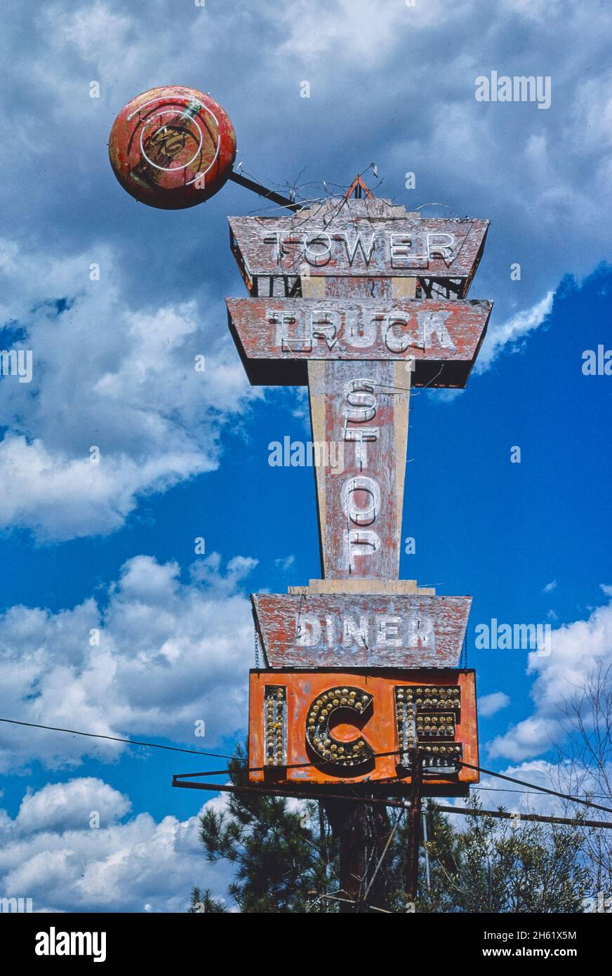 Tower Truck Stop sign, Colesburg, ca. 1979 Stock Photo Alamy