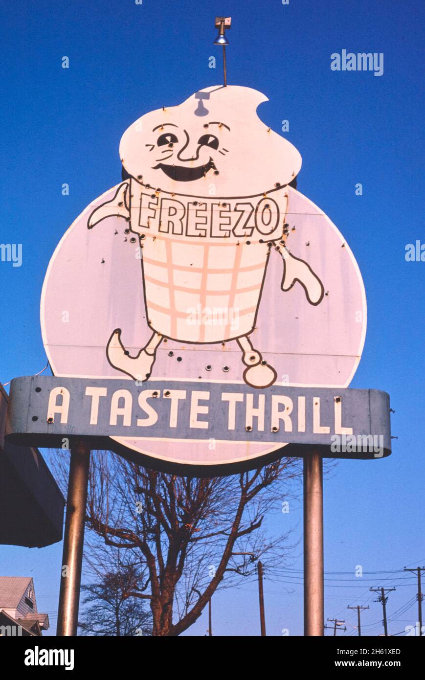 Freezo ice cream sign, Knoxville, Tennessee; ca. 1984 Stock Photo