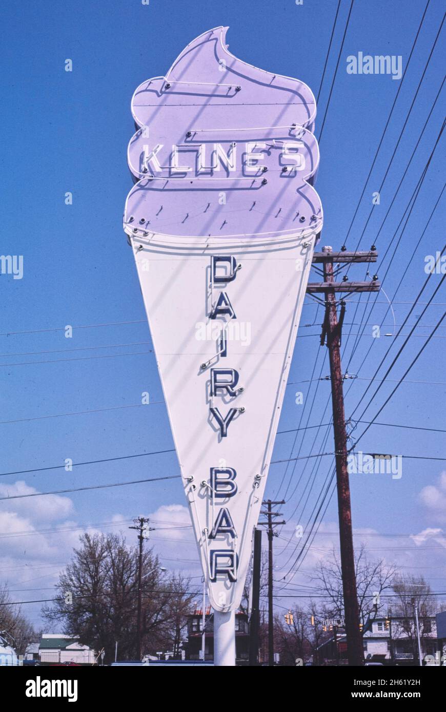 Kline's Dairy Bar ice cream sign, Harrisonburg, Virginia; ca. 1982 Stock Photo