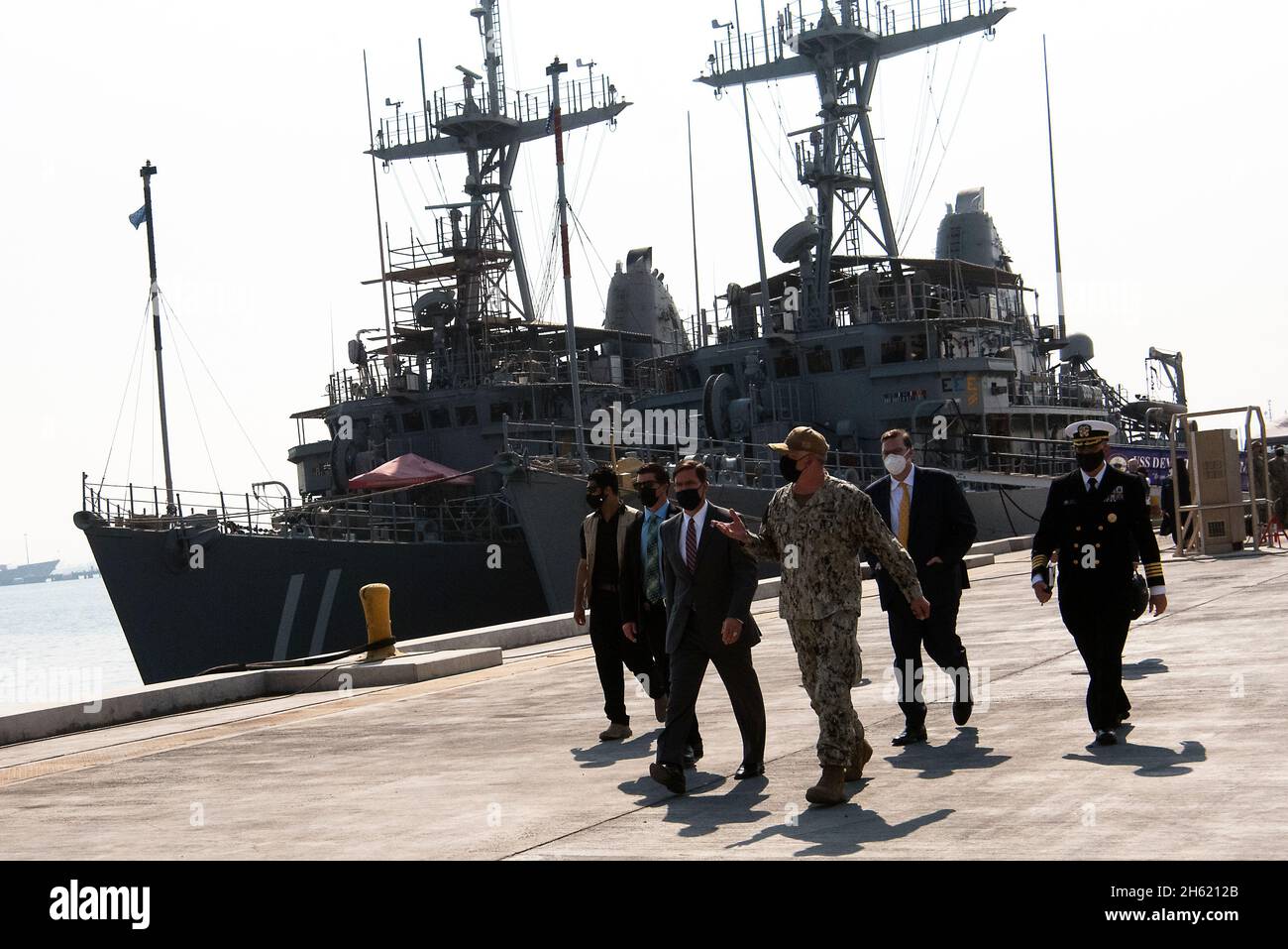 Reportage:  Defense Secretary Dr. Mark Esper visits Naval Support Activity Bahrain, Oct. 28, 2020. Stock Photo