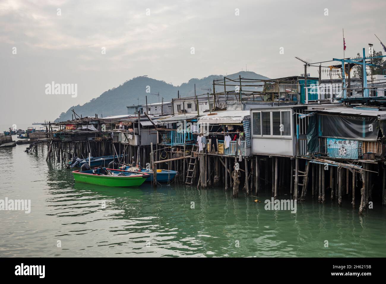 fish vendor,dried seafood market stall,tai o traditional fishing village,lantau Stock Photo