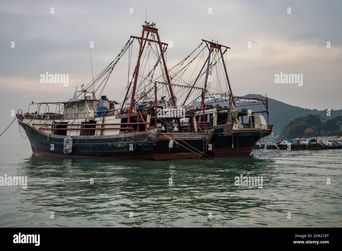 traditional fishing boat at tai o fishing village,lantau Stock Photo ...