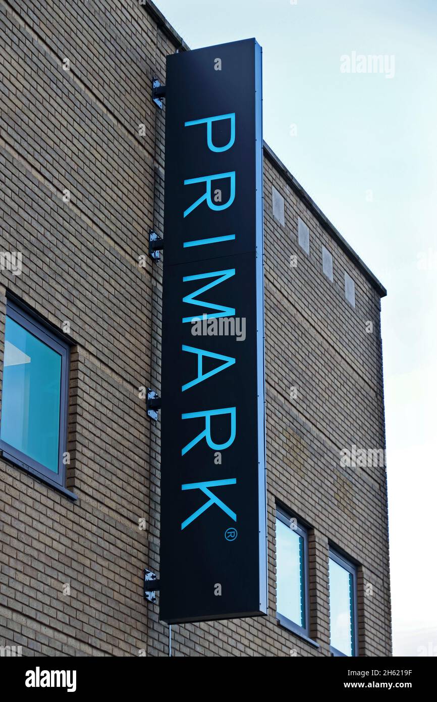 Primark sign outside store, Burnley Stock Photo