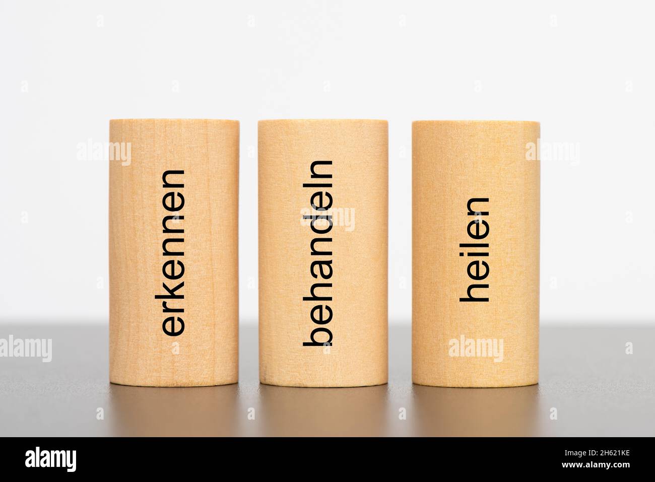 three pillars of treatment in medicine Stock Photo