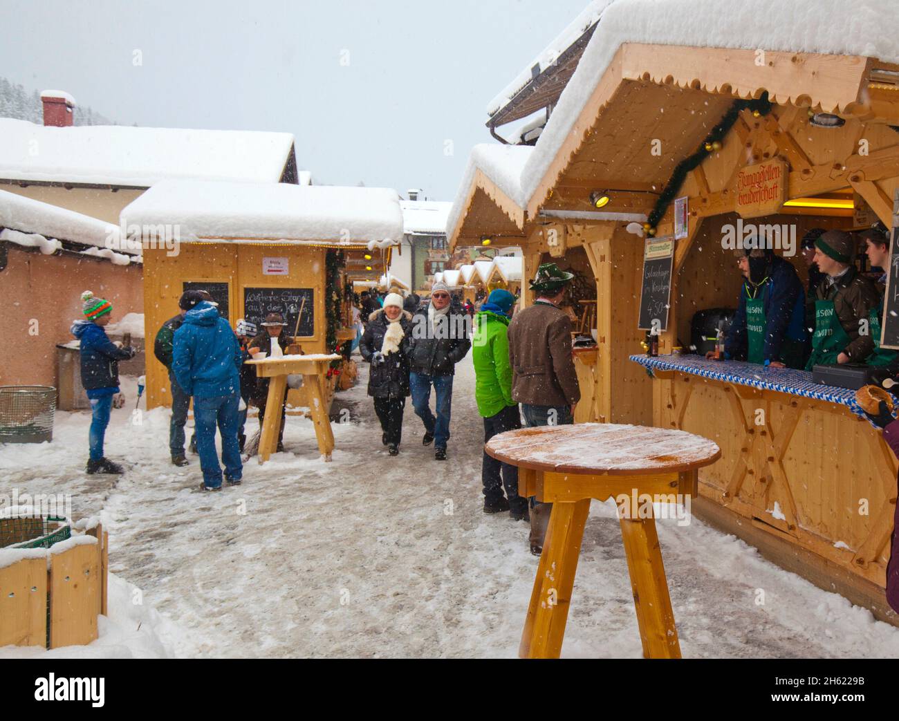 advent and christmas market in mittenwlad,bavaria,germany Stock Photo