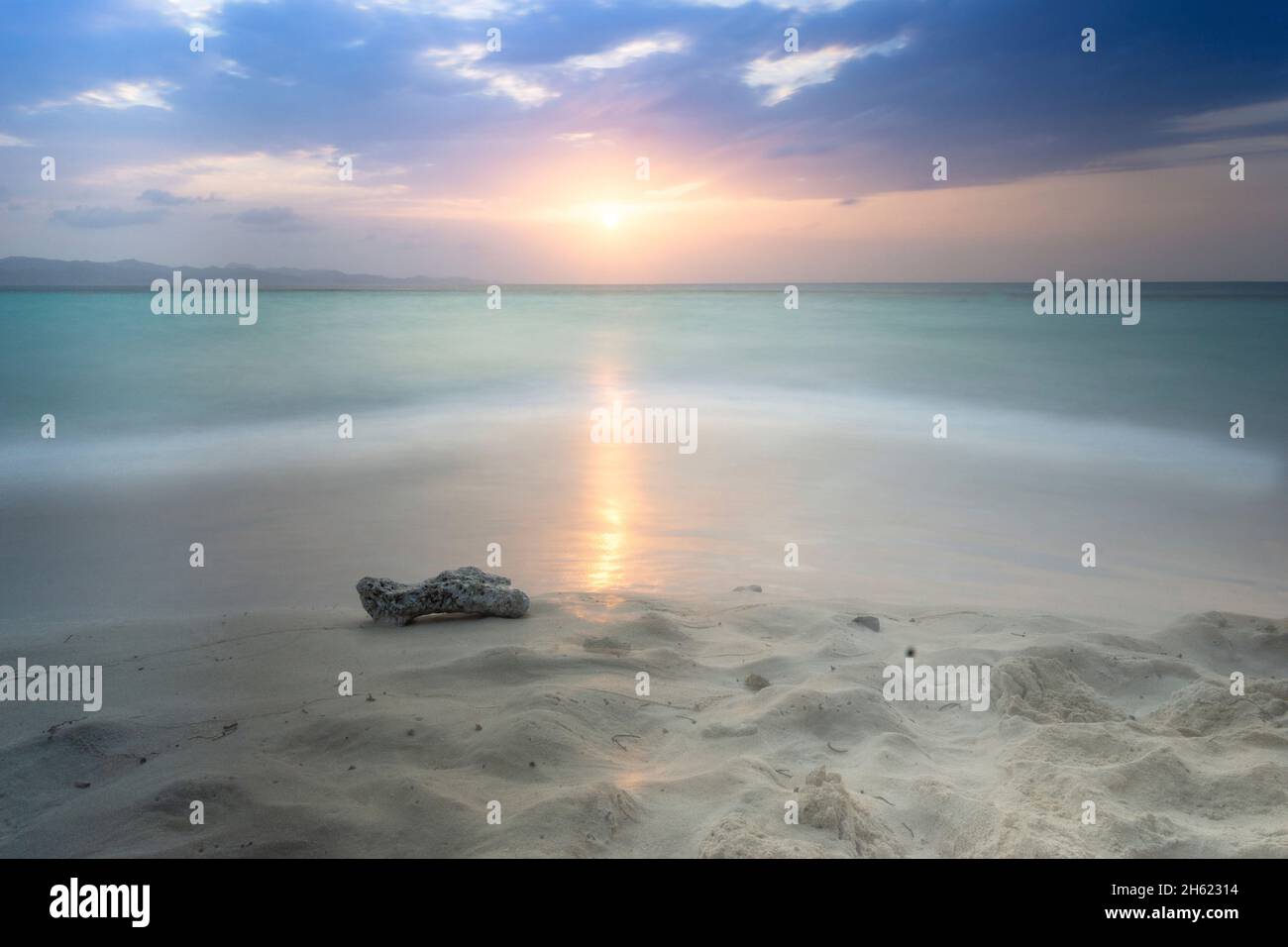 north america,caribbean,dominican republic,cayo arena in front of punta rucia on the north coast of the dominican republic Stock Photo